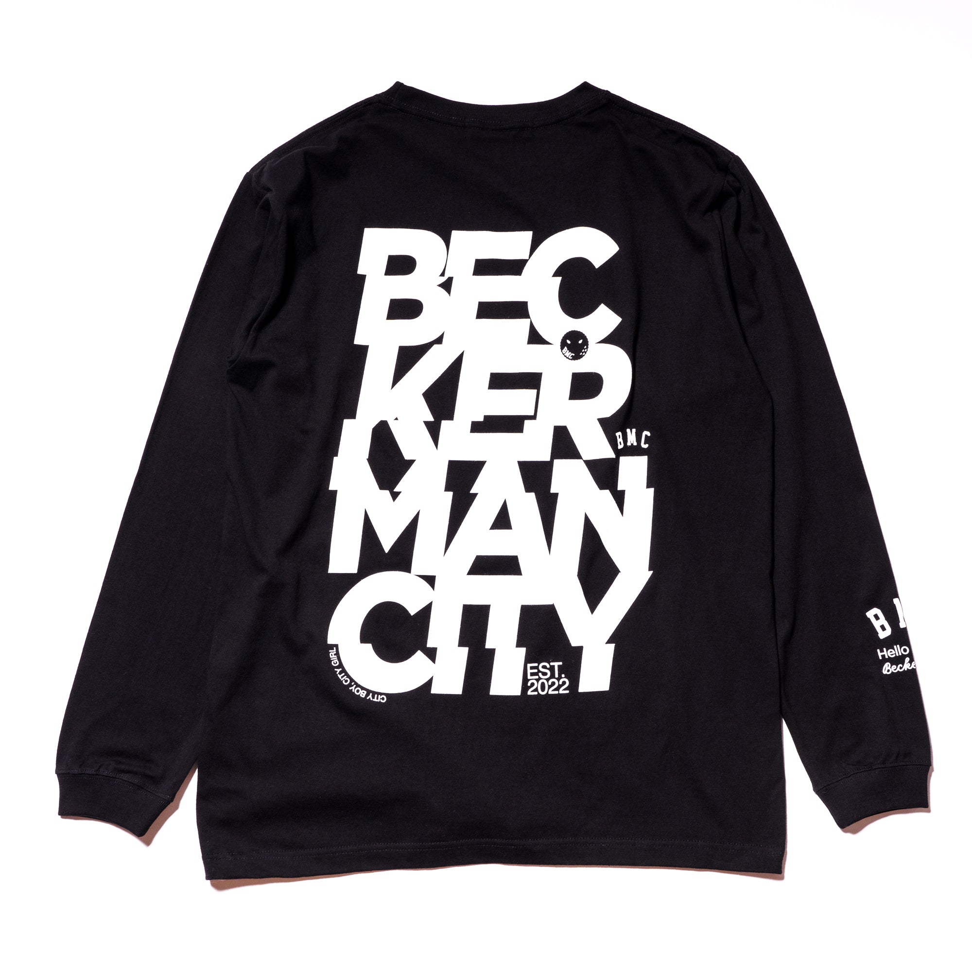 BIG-LOGO LONG-T BLACK – BECKERMAN CITY