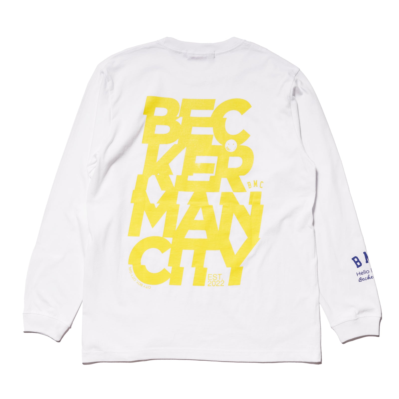 BIG-LOGO LONG-T WHITE – BECKERMAN CITY